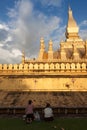 Wat Pha That Luang temple in Vientiane, Laos. Royalty Free Stock Photo