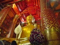 Wat Phanan Choeng Temple AYUTTHAYA THAILAND-01 MARCH 2019:Buddha statue, Phanan Choeng Buddha statue, built last year B.E. 1867,