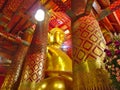 Wat Phanan Choeng Temple AYUTTHAYA THAILAND-01 MARCH 2019:Buddha statue, Phanan Choeng Buddha statue, built last year B.E. 1867, Royalty Free Stock Photo