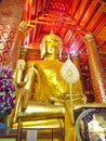 Wat Phanan Choeng Temple AYUTTHAYA THAILAND-01 MARCH 2019:Buddha statue, Phanan Choeng Buddha statue, built last year B.E. 1867,