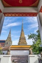 Wat pho is the beautiful temple in Bangkok, Thailand. Royalty Free Stock Photo