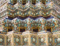 Wat Pho Pagoda Temple Colourful tiles floral pattern Mosaic Landmark Bangkok Thailand