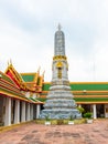 Wat Pho temple in Bangkok city, Thailand. View of pagoda and stupa in famous ancient temple. Religious buildings in buddhism style Royalty Free Stock Photo
