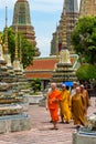 23/06/17 Wat Pho Temple, Bangkok, Thailand. Monks walk among the