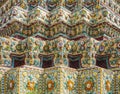 Wat Pho temple Colourful tiles floral pattern Mosaic on Pagoda Temple Landmark Bangkok Thailand Royalty Free Stock Photo