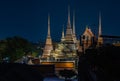 Wat Pho Temple at Night Royalty Free Stock Photo