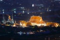 Wat Pho Temple of the Reclining Buddha at night Royalty Free Stock Photo