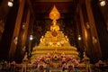 Wat Pho or Wat Phra Chetuphon buddhist temple . golden buddha statue sitting . old historic architecture in Bangkok Thailand , asi Royalty Free Stock Photo