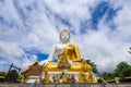 Mae Hia,Chiang Mai,Northern Thailand on Septemmber 13,2019:Sitting Buddha Statue at Wat Phra That Doi Kham