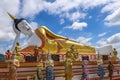 Mae Hia,Chiang Mai,Northern Thailand on Septemmber 13,2019:Reclining Buddha Statue at Wat Phra That Doi Kham