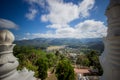 The scenery of Mae Hong Son town,Chong Kham Lake,the airport and forested hills of Burma as seen from Wat Phra That Doi Kong Mu,Ma Royalty Free Stock Photo