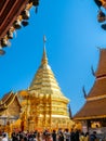 Wat Phra That Doi Suthep golden pagoda, one of the landmark of Chiang mai city in Thailand