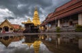 Wat phra that hariphunchai golden pagoda temple at lamphun thailand