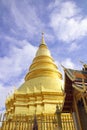 Wat Phra That Hariphunchai an iconic Buddhist pagoda in Lamphun province, Thailand. Its Lanna style chedi enshrines a relic of the Royalty Free Stock Photo