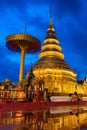 Wat Phra That Hariphunchai in Lamphun at Thailand