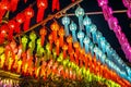 Wat Phra That Haripunchai Woramahawihan during Loy Krathong festival, in Lapmhun, Thailand