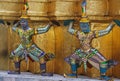 Giants in the Wat Phra Kaew in Bangkok, Thailand, Asia, the Golden Temple of the Emerald Buddha Royalty Free Stock Photo