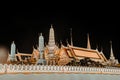 Wat Phra Kaew, Temple of the Emerald Buddha,Grand palace at night in Bangkok, Thailand Royalty Free Stock Photo