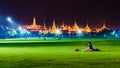 Wat Phra Kaew, Temple of the Emerald Buddha,Grand palace at twilight in Bangkok, Thailand Royalty Free Stock Photo