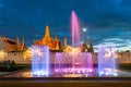 Wat Phra Kaew, Temple of the Emerald Buddha,Grand palace at twilight in Bangkok, Thailand Royalty Free Stock Photo