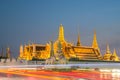 Wat Phra Kaew, Temple of the Emerald Buddha,Grand palace at twilight in Bangkok, Thailand Royalty Free Stock Photo