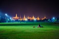 Wat Phra Kaew, Temple of the Emerald Buddha,Grand palace at twilight in Bangkok, Thailand Royalty Free Stock Photo