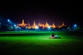 Wat Phra Kaew, Temple of the Emerald Buddha,Grand palace at twilight in Bangkok, Thailand Royalty Free Stock Photo