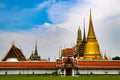 Wat Phra Kaew or Temple of Emerald Buddha, Guardian statues and Grand palace located within the grounds of the Grand Palace in Ban Royalty Free Stock Photo