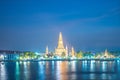 Wat phra kaew temple at night landmark in Bangkok, Thailand Royalty Free Stock Photo