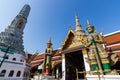 The demon statues in Ramayana the epic that is called in Thai as Ramakien They are made as the temple guardians Royalty Free Stock Photo