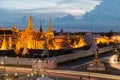 Wat phra keaw at night in Bangkok, Thailand.