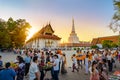 Wat Phra Mahathat Woramahawihan In Nakhon Si Thammarat Province Thailand On Makha Bucha Day, Khi Hom Robe Parade on February 19,