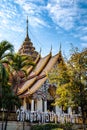 Wat Phra Phutthabat Tak Pha temple on top of the mountain in Lamphun, Thailand