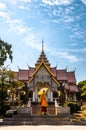 Wat Phra Phutthabat Tak Pha temple on top of the mountain in Lamphun, Thailand