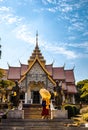 Wat Phra Phutthabat Tak Pha temple on top of the mountain in Lamphun, Thailand