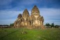 Wat Phra Prang Sam Yot, ancient architecture in Lop Buri Province in Thailand Royalty Free Stock Photo