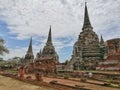 Wat Phra Si Sanphet, famous ancient city and historical place in Thailand Royalty Free Stock Photo