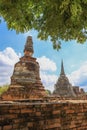 Phra Nakorn Si Ayutthaya,Thailand on July 8,2020:Wat Phra Si Sanphet in Ayutthaya Historical Park,a UNESCO World Heritage Site