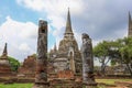 Phra Nakorn Si Ayutthaya,Thailand on July 8,2020:Wat Phra Si Sanphet in Ayutthaya Historical Park,a UNESCO World Heritage Site