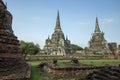 Wat Phra Si Sanphet is an important tourist attraction in Ayutthaya Historical Park Royalty Free Stock Photo