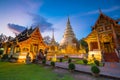 Wat Phra Singh temple in the old town center of Chiang Mai Royalty Free Stock Photo