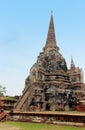 Wat Phra Sri Sanphet, ruins of the ancient royal temple of the capital, Ayutthaya, Thailand. Royalty Free Stock Photo