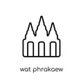 Wat phrakaew icon. Trendy modern flat linear vector Wat phrakaew icon on white background from thin line Religion collection