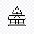 Wat phrakaew vector linear icon isolated on transparent background, Wat phrakaew transparency concept can be used for web and mobi