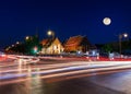 Wat Phrathat Chang Kham Worawihan in night time.