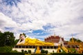 Wat Phrathat Khao Noi with Sunrise and the mist. This temple is the best location  view of Nan province, Thailand. Royalty Free Stock Photo