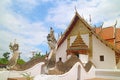 Wat Phumin Temple, which the Main Building Combines Ubosot and Wiharn Worshiping Hall and Ordination Hall Located in Nan Royalty Free Stock Photo