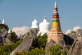 Wat Phutthabat Sutthawat, hilltop temple and stupa Royalty Free Stock Photo