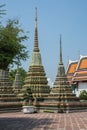 Wat Po Chedis in Bangkok, Thailand Royalty Free Stock Photo