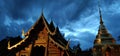 Wat Prasing Temple on a Rainy Evening in Chiang Mai, Thailand